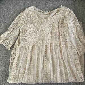 Tea n rose midi cream dress